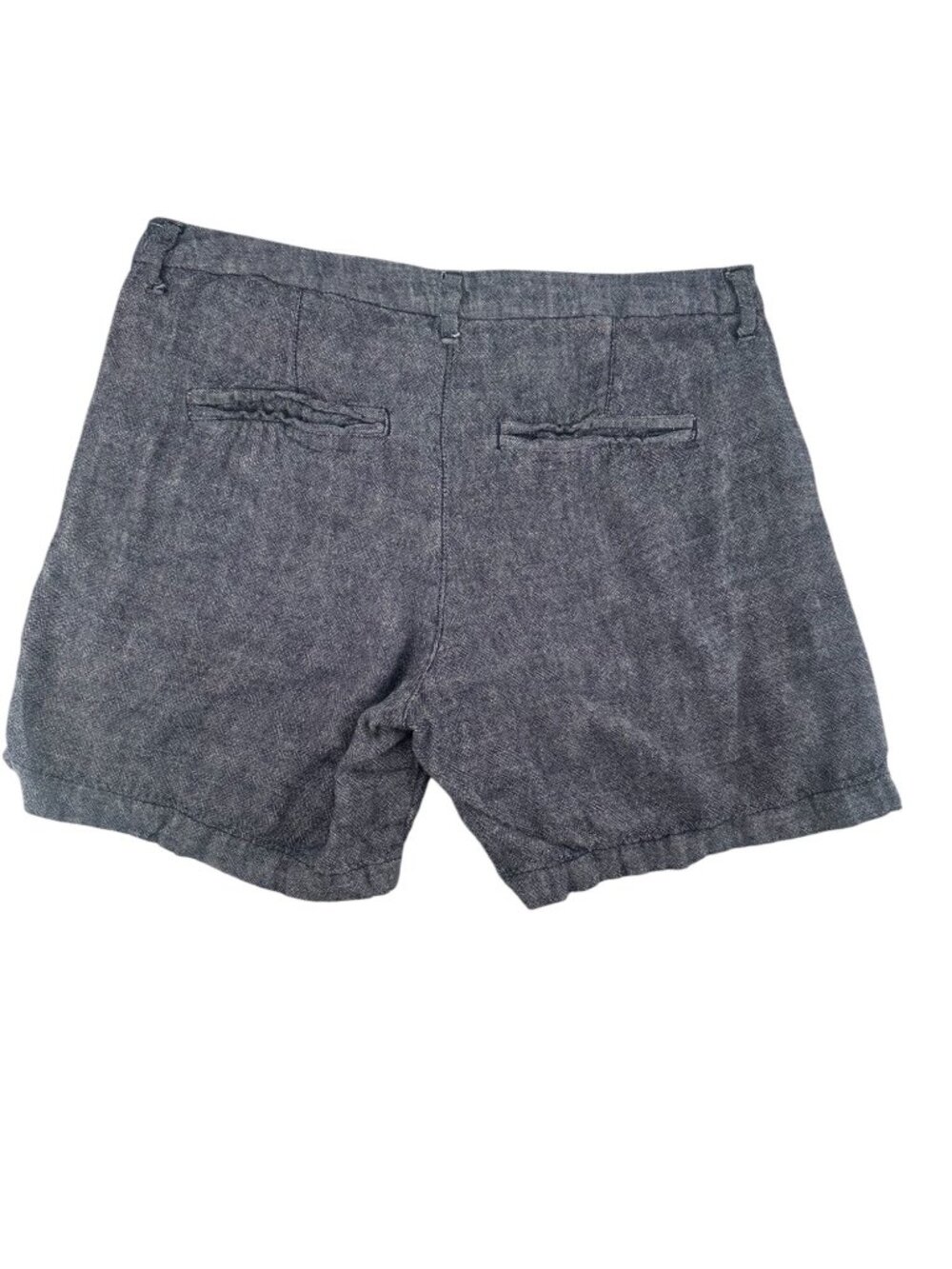 Old Navy Navy Blue Linen Blend Herringbone Shorts 2 Cuffed Summer Coastal - Picture 4 of 7